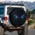 Intensely Glowing Electric Blue Eyes Shadowy Presence - Adventure Lover Gift Spare Tire Cover - 3