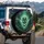 Cracked Skull Electric Green Light - Shadowy Supernatural Decor Gift Spare Tire Cover - 3