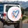 Blue Lined Layered Hearts - Home Decor Gift Spare Tire Cover - 3