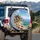 Mediterranean Beach Umbrellas Boat Coastal Castle - Adventure Lover Gift Spare Tire Cover - 3