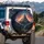 Golden Hour Craggy Mountain Pine Forest Lake Swirling Sky - Nature Lover Gift Spare Tire Cover - 3