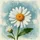 White Daisy Yellow Center Green Leaf Daisy Bud Sky Blue Teal Cream Field - Garden Lover Gift Spare Tire Cover - 6
