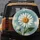 White Daisy Yellow Center Green Leaf Daisy Bud Sky Blue Teal Cream Field - Garden Lover Gift Spare Tire Cover - 5