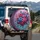 Floral Rose Bouquet with Rosebuds and Foliage - Everyday Vehicle Decor Gift for SUV & Car Owners Spare Tire Cover - 3