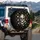 Open Jaw Skull Gnarled Branches Monarch Butterflies White Flowers - Home Decor Gift Spare Tire Cover - 3