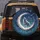White Wolf Crescent Moon Star Constellations Botanical Branches - Wildlife Lover Gift Spare Tire Cover - 5
