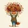 Fox Autumn Floral Bouquet - Home Decor Gift for Fox Lover Spare Tire Cover - 6