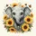 Baby Elephant Sunflowers Butterflies Outdoor Decor Gift for Wildlife Lovers Spare Tire Cover - 6
