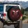 Red Glowing Skulls Skeletal Tendrils - Home Decor Gift for Dark Art Lovers Spare Tire Cover - 3