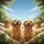 Golden Retriever Dog Pack Sunlit Foliage Sky - Dog Lover Gift Spare Tire Cover - 6