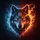 Wolf Head Split Ice Fire Elemental Tribal Frost Flames - Nature Lover Gift Spare Tire Cover - 6