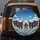 Five Pitbull Staffordshire Panting Dogs Group Portrait Blue Sky Clouds - Dog Lover Gift Spare Tire Cover - 5