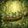 Three Green Tree Frogs Mossy Branch Tropical Forest - Wildlife Lover Gift Spare Tire Cover - 6