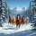 Galloping Wild Horses Snowy Forest Mountain - Winter Wilderness Wildlife Lover Gift Spare Tire Cover - 6