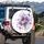 Purple Lavender Violet Green Flowers Large Overlapping Leaves - Home Decor Gift Spare Tire Cover - 3