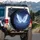 Celestial Feathered Wings Golden Stardust Deep Blue Night Sky Clouds - Home Decor Gift Spare Tire Cover - 3