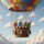 Four Meowing Cats Hot Air Balloon - Adventure Travel Gift for Cat Lover Spare Tire Cover - 6