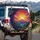 Stained Glass Mountain Sunset Radiant Sun - Nature Lover Gift Spare Tire Cover - 3