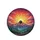 Stained Glass Mountain Sunset Radiant Sun - Nature Lover Gift Spare Tire Cover - 4