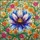 Magnolia Stained Glass Floral Mosaic - Home Decor Gift for Car Lover Spare Tire Cover - 6