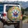 Magnolia Stained Glass Floral Mosaic - Home Decor Gift for Car Lover Spare Tire Cover - 3