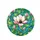 Stained Glass Magnolia Flower Buds Green Leaves Wavy Ribbons - Garden Lover Gift Spare Tire Cover - 4