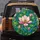 Stained Glass Magnolia Flower Buds Green Leaves Wavy Ribbons - Garden Lover Gift Spare Tire Cover - 5