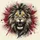 Roaring Lion Golden Eyes Wild Mane Crimson Black Splatter - Wild Animal Lover Gift Spare Tire Cover - 6