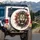 Roaring Lion Golden Eyes Wild Mane Crimson Black Splatter - Wild Animal Lover Gift Spare Tire Cover - 3