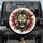Roaring Lion Golden Eyes Wild Mane Crimson Black Splatter - Wild Animal Lover Gift Spare Tire Cover - 1