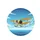 Yellow Biplane Water Skis Flying Over Blue Water and Clouds - Outdoor Adventure Gift Spare Tire Cover - 4