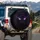 Sleek Black Cat Glowing Purple Eyes - Home Decor Gift for Cat Lover Spare Tire Cover - 3