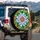 Stained Glass Flower Leaves Botanical Mosaic - Garden Lover Gift Spare Tire Cover - 3
