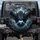 Dark Dragon Head, Electric Blue Eyes & Shadowy Wings - Fantasy Lover Auto Decor Gift Spare Tire Cover - 1