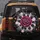 Dark Magenta Rose Floral Leaves Botanical Silhouettes - Home Decor Gift for Rose Lover Spare Tire Cover - 5