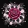 Dark Magenta Rose Floral Leaves Botanical Silhouettes - Home Decor Gift for Rose Lover Spare Tire Cover - 6