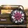 Dark Magenta Rose Floral Leaves Botanical Silhouettes - Home Decor Gift for Rose Lover Spare Tire Cover - 2