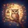 Cartoon Owl Full Moon Lantern - Autumn Woodland Decor Spare Tire Cover - 6