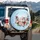 Cream Grey Kittens Pink Roses Lush Floral Arrangement - Everyday Vehicle Decor Gift Spare Tire Cover - 3