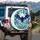 Flying Bat Stained Glass Art Nouveau Floral - Wildlife Lover Home Decor Gift Spare Tire Cover - 3