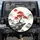 Japanese Red Maple Tree Cranes Sun Rocky Cliff Misty Mountain Birds - Wildlife Lover Gift Spare Tire Cover - 1