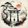 Japanese Torii Gate Figure Pagoda Misty Mountains Pine Tree Red Moon - Home Decor Gift Spare Tire Cover - 6