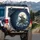 Japanese Cat Samurai Ocean Waves Moon - Martial Arts Fan Car Decor Gift Spare Tire Cover - 3