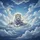 White Maned Lion Gentle Lamb Fluffy Clouds Azure Sky - Gift for Animal Lovers Spare Tire Cover - 6