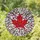 Vibrant Red Maple Leaf Black Lead Lines Glass Splatter Mosaic - Home Decor Housewarming Gift Stained Glass Suncatcher - 1