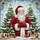 Santa Claus Christmas Trees Presents Holly Snow - Holiday Home Decor Gift Stained Glass Suncatcher - 5