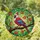 White Red Cardinal Bird Prominent Crest Autumn Leaves Branch - Bird Lover Home Decor Gift Stained Glass Suncatcher - 1