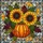 Prominent Sunflowers Rustic Pumpkin Autumn Leaves Geometric Mosaic - Fall Home Decor Gift Stained Glass Suncatcher - 5
