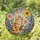 Tabby Kitten Blue Eyes Flower Garden - Cat Lover Home Decor Gift Stained Glass Suncatcher - 1