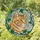 Ginger Striped Cat Green Eyes Emerald Vines Pale Grey Organic Swirls Home Decor Gift for Cat Lover Stained Glass Suncatcher - 1